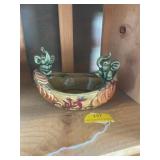 Majolica baby elephants planter/bowl