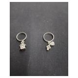 Two silver rings with charms, size 5, 5 1/2