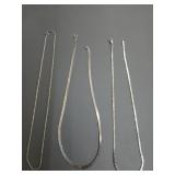 3 count 18" silver chains, one needs repair