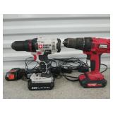 Porter Cable, simonized 20 volt cordless drills,