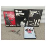 Asst books, dvd, survival tool