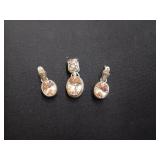 Sarda silver jewelry set, pendant and earrings