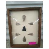 Framed 7 pc Arrowhead collection 15x12