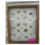 Framed 21 pc Arrowhead collection 15x12