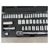 Benchtop socket set, ratchet is another brand