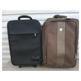 2 rolling suitcases