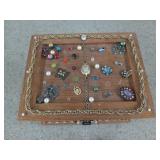 Jewelry box of assorted beaded necklaces,