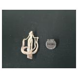 Caterpillar 10-year pin, sterling? lady pin