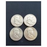 2 ct 1952, 2 ct 1963 D Franklin half dollars