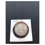 1952 D Franklin half dollar