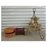 24" bonus candle tree decor, basket, wood holders
