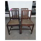 4 old oak chairs
