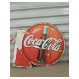 Double-sided Coca-Cola flanged sign 20 x 17