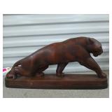 Wood mountain lion statue 12 x 20 Joe Taylor 1939
