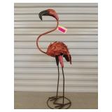 Metal flamingo yard decor 36"
