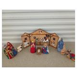 8 Pc fabric nativity scene, Christmas decor