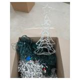 Box of asst Christmas lights, white and green