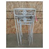 3 Pc metal patio tables 27x11x11 and smaller