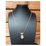 Sarda sterling silver and peridot? Necklace, 20 in