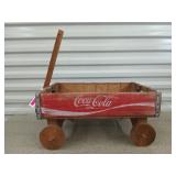 Wooden Coca-Cola soda crate turned wagon
