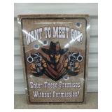 Metal sign 17x12
