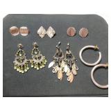 Six assorted lovely costume earrings