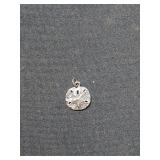 James Avery, silver sand dollar charm, 1/2 inch