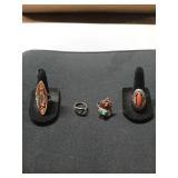 Four pretty rings, sizes 6, 6 1/2, and 7 1/2