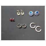 Five pair of costume earrings, mostly floral and