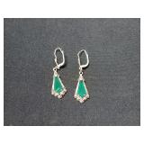 Beautiful sterling silver earrings with green