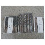 Asst drill bits size 10, 5/16", 3/8"