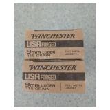 100 rds 9mm Luger 115 gr FMJ