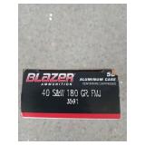 49 rds 40 S&W 180 gr FMJ aluminum case