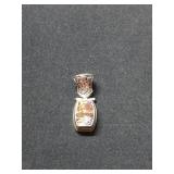 1 and 1/4 in Sarda sterling silver pendant with