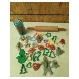Large assortment of cookie cutters, wood