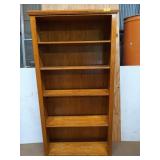Oak fully adjustable 4 tier book case 72x37.5x13
