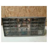 Plastic 23 bin organizer with contents: door