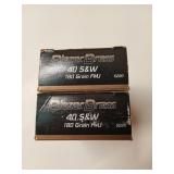 100 rds 40 S&W 180 gr FMJ