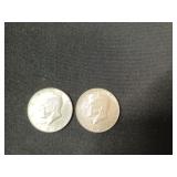 1968, 1969 Kennedy half dollars