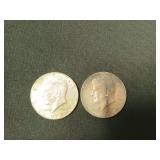 2 ct 1967 Kennedy half dollars