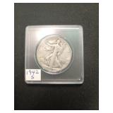 1942-S walking liberty half dollar