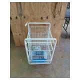 White metal storage unit with three wire b
