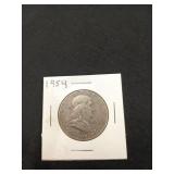 1954 Franklin half dollar