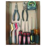 3 Craftsman screwdrivers, others, pliers, wire