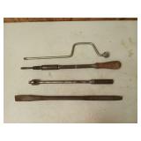 Four assorted tools, mostly hand drills