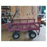 Rolling garden cart with drop-down sides