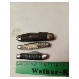 3 old pocket knives