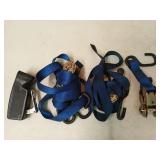 2 ct 1" ratchet straps, extra ratchet, hand