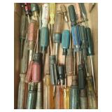 Flat of screwdrivers, files