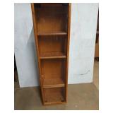 Oak spinning rack w/ glass doors 45 x 13 x 12